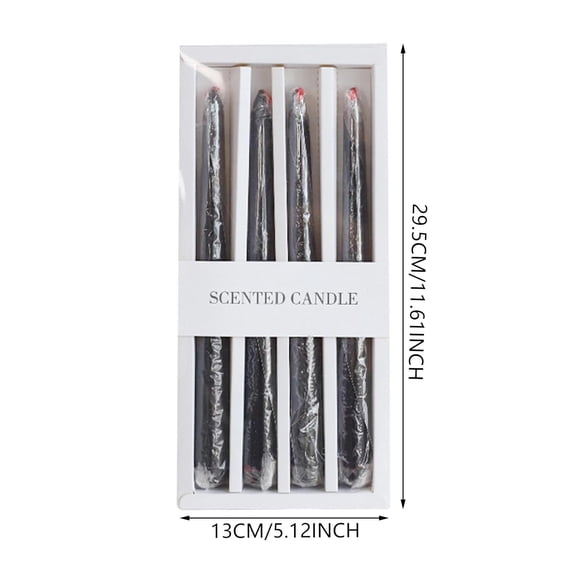 Clearance Under $9.9! 2BOXES Halloween Bleeding Taper Candles, 9.84in Black Gothic Wax for Home Decor, Plastic, (One Size, Black)