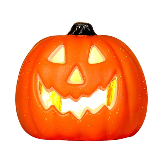 Clearance Under $9.99! 1 Pack Giant LED Pumpkin Lantern, Plastic Jack-O-Lantern Night Light, Battery-Powered Halloween Decor