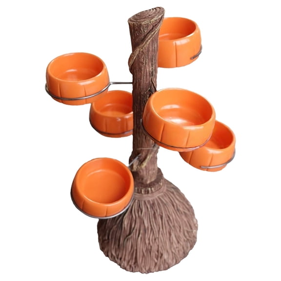 Clearance Under $9.99! 1 Set Halloween Pumpkin Candy Bowl Stand, 3-Tier Snack Server