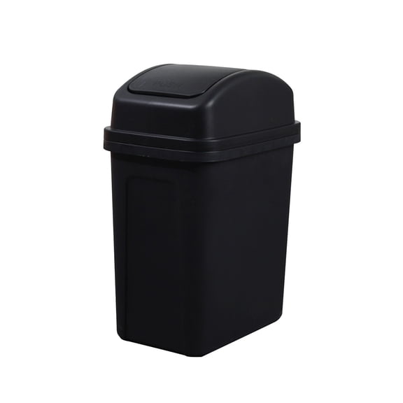 Clearance Under $9.99! 1Pc 21L Plastic Trash Can with Press Lid for Kitchen (BK2, Black)