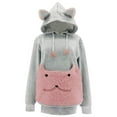 thumbnail image 1 of Clearance Unisex Big Pouch Hoodie Long Sleeve Pet Cat Dog Holder Carrier Pullover Fleece Sweatshirt Large Pocket Cute Hoodies Plus Size, 1 of 4