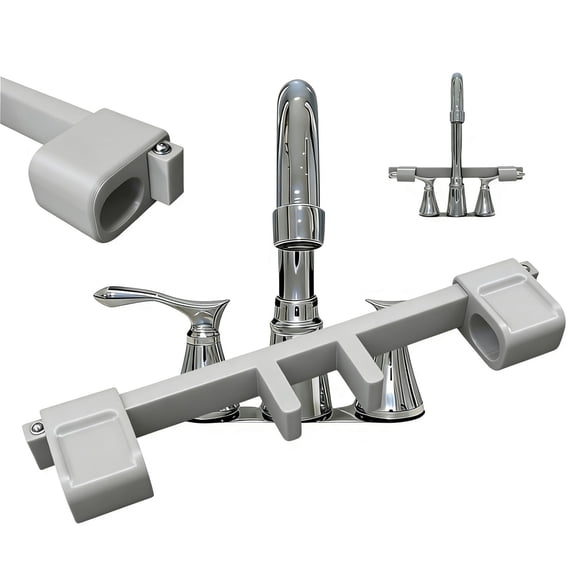 Clearance! Universal Double Handle Faucet Lock Child Safety Guard with Anti- Central Locking System for Kitchen Bathroom Sink Prevent Accidental Water Flow Flooding No Drill Easy Install
