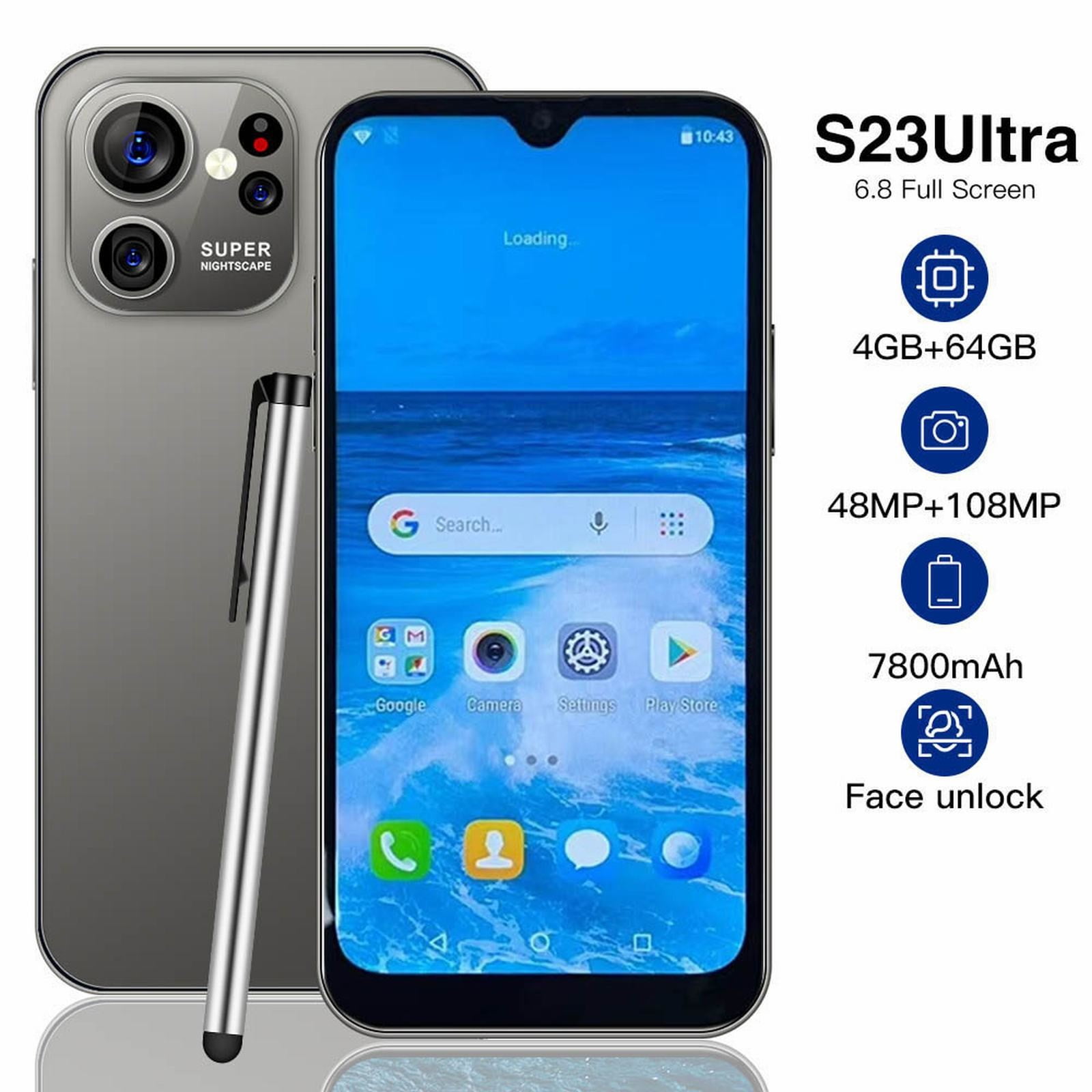 Clearance Unlocked Phones S23Ultra 6.8 Inch Full Screen Android