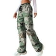 thumbnail image 1 of Unolxmxbk Cargo Pants Women's Casual Camouflage Print Cargo Pants Drawstring Stretch Elastic Waist Tapered Pants with Pockets Camo Pants Palazzo Pants for Women Camouflage M, 1 of 5