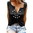 thumbnail image 1 of Uooqdmx American Flag Tank Top Women, Fourth of July Outfit Women, 4th of July Tank Tops for Women, V Neck Tank Tops for Women, Womens Tank Tops Loose Fit, Black 1 L, 1 of 5