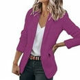 thumbnail image 1 of Uooqdmx Blazers for Women Suits Casual Solid Color Suit Jacket Lapel Keep Warm and Slim Loose Long Sleeve Fashion Cardigan Coat Blazers for Women Business Casual Purple S, 1 of 5