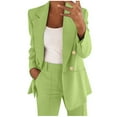 thumbnail image 1 of Uooqdmx Blazers for Women Suits Casual Solid Color Suit Jacket Lapel Keep Warm and Slim Loose Long Sleeve Fashion Cardigan Coat Blazers for Women Business Casual Green M, 1 of 6