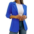 thumbnail image 1 of Uooqdmx Blazers for Women Suits Autumn and Winter Solid Color Simple Long Sleeve Suit Collar Coat Blazers for Women Business Casual Blue L, 1 of 6