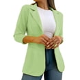 thumbnail image 1 of Uooqdmx Blazers for Women Suits Autumn and Winter Solid Color Simple Long Sleeve Suit Collar Coat Blazers for Women Business Casual Green S, 1 of 6