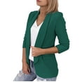 thumbnail image 1 of Uooqdmx Blazers for Women Suits Solid Colour Lapel Pocket Suit Jacket Blazers for Women Business Casual Green 2XL, 1 of 7