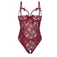 thumbnail image 1 of Uooqdmx Bodysuits for Women Garment Lace Pajamas Underwear Lace Women Corset Wine M, 1 of 5