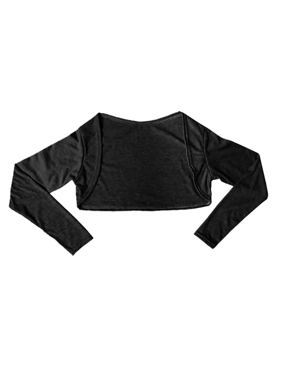 Bolero, Shrugs for Women, Shall for Women, Leisure Running Shirt Long Sleeve Cardigan, Open Front Cardigan for Women, Black M