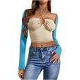 thumbnail image 1 of Uooqdmx Bolero, Shrugs for Women, Shall for Women, Leisure Running Shirt Long Sleeve Cardigan, Open Front Cardigan for Women, Sky Blue L, 1 of 4