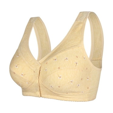 Clearance!Uooqdmx Bras for Women Bralettes for Women Sexy Front Button Shaping Cup Adjustable Shoulder Strap Large Size Underwire Bra Wireless Bras for Women Beige 4XL