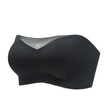 Clearance!Uooqdmx Bras for Women Strapless Bra Comfortable and Summer Strapless Non Slip Gathering and No Thin and Anti Glare Bra Bralettes for Women Black L