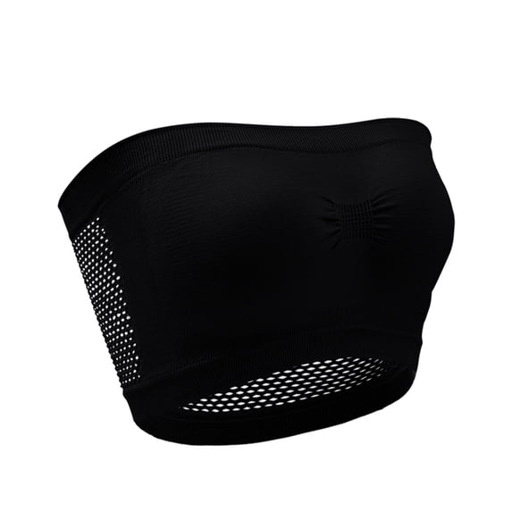 Uooqdmx Bras for Women Strapless Bra Strapless Wrapped Chest Back Tube Top Lace Underwear Bra Strapless Bra Push Up Black L