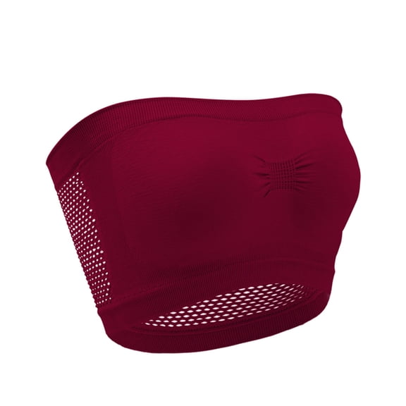Uooqdmx Bras for Women Strapless Bra Strapless Wrapped Chest Back Tube Top Lace Underwear Bra Strapless Bra Push Up Wine XXL