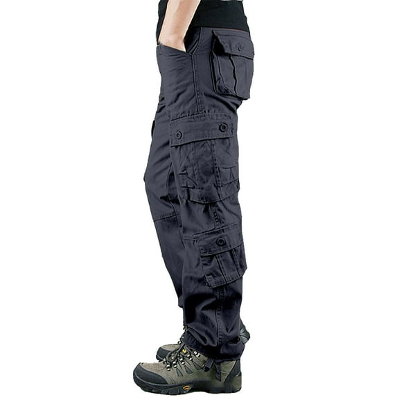 Uooqdmx Cargo Pants for Men Pantalones De Hombre Multi Pocket Cargo Pants Casual Pants Outdoor Wear Plus Size Loose Straight Leg 8 Bag Pants Chinos Pants Men Navy 28