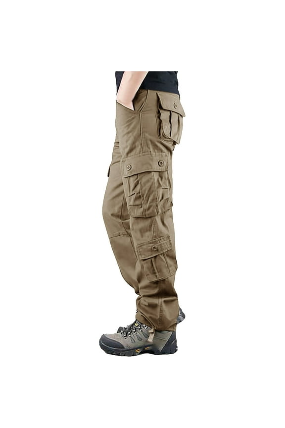 Cargo Pants for Men Pantalones De Hombre Multi Pocket Cargo Pants Casual Pants Outdoor Wear Plus Size Loose Straight Leg 8 Bag Pants Chinos Pants Men Brown 32