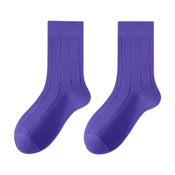 Uooqdmx Crew Socks for Women, Cotton Socks, Cozy Socks, Casual Comfort Soft Socks, Breathable Socks Women, Purple One Size