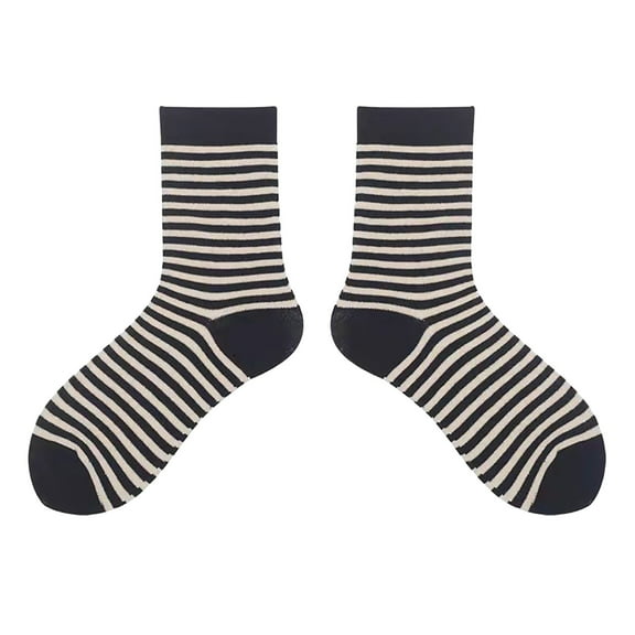 Uooqdmx Crew Socks for Women, Striped Socks, Cozy Socks, Stripe Lightweight Cotton Athletic Socks, Cute Socks, A One Size