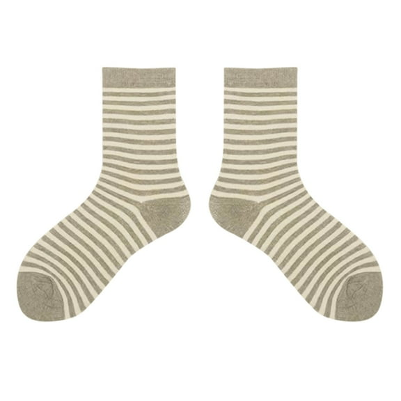 Uooqdmx Crew Socks for Women, Striped Socks, Cozy Socks, Stripe Lightweight Cotton Athletic Socks, Cute Socks, B One Size