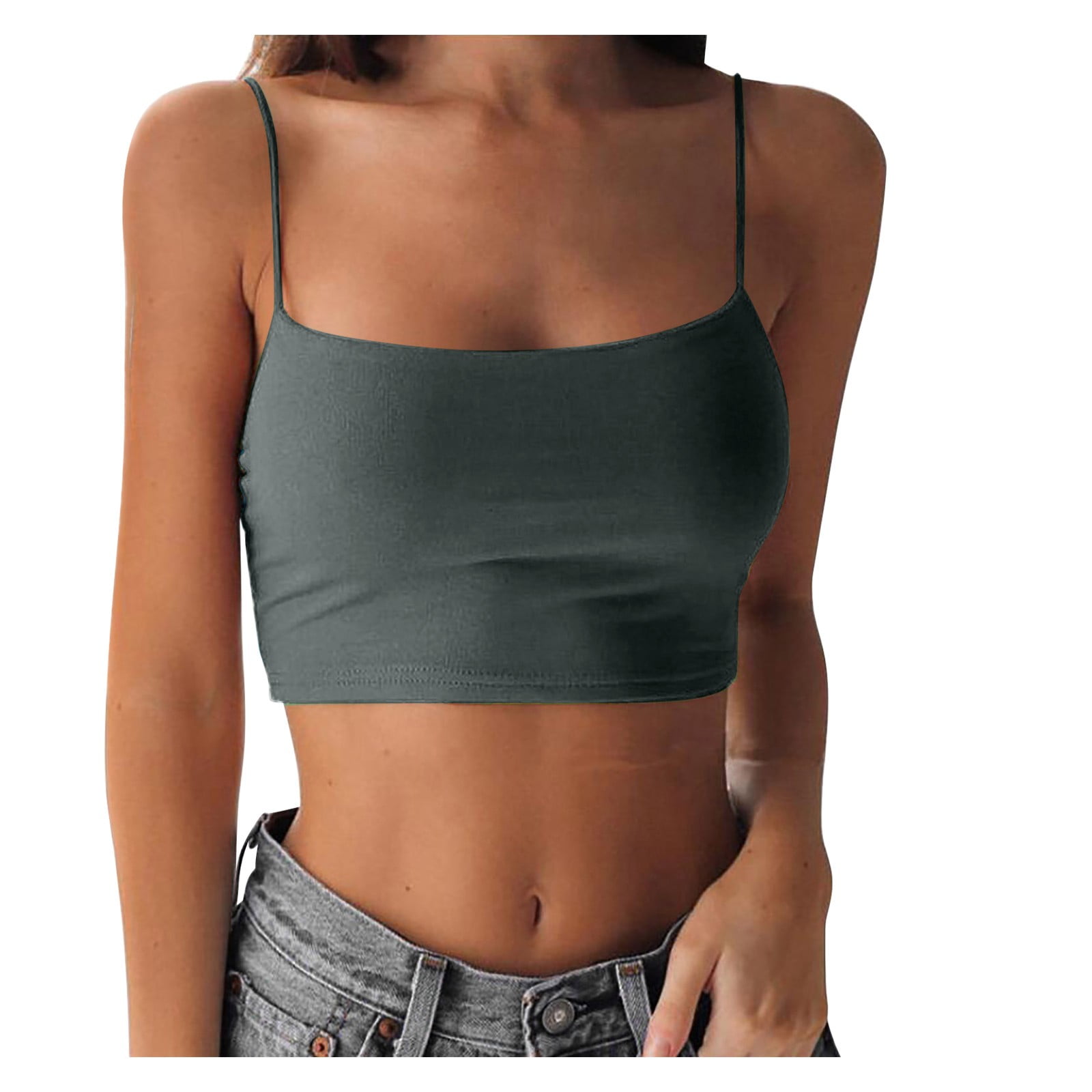 【HYKE】CROPPED TANK TOP GRAY Clearance-Uooqdmx-Crop-Tank-