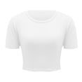 thumbnail image 1 of Uooqdmx Crop Tops for Women, Short Sleeve Shirts for Women, Women Plain Tshirt, Going Out Crop Tops Crew Neck Casual Basic Tight Tees Shirt, Fitted Shirts for Women, White L, 1 of 5