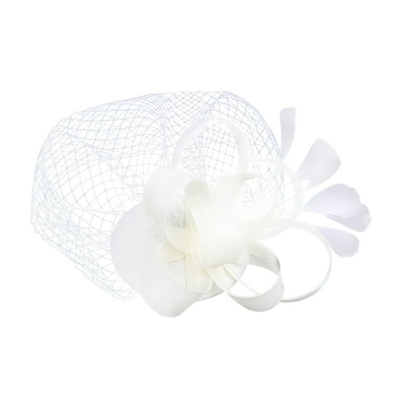 Uooqdmx Fascinators Hats for Women, Fascinators Hats for Women Tea Party, Feather Headpiece, Flower Feather Mesh Tea Hairband, Fancy Hats for Women Tea Party, Beige One Size