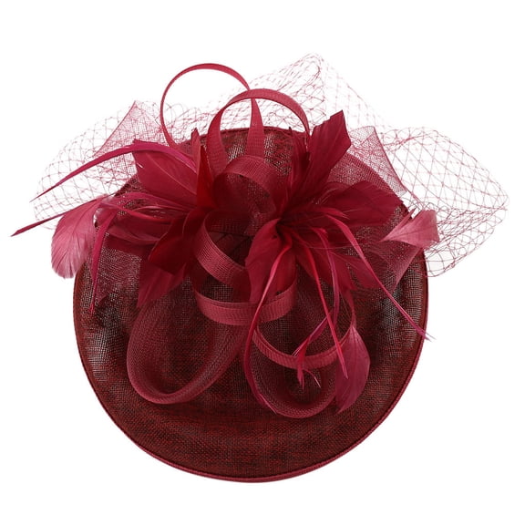 Uooqdmx Fascinators Hats for Women, Fascinators Hats for Women Tea Party, Hat with Veil for Women, Fancy Hats for Women Tea Party, Wine One Size