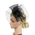 thumbnail image 1 of Uooqdmx Fascinators Hats for Women, Tea Party Hats for Women, Hat with Veil for Women, Retro Dinner Headwear Flower Hat Bride Headwear, Vintage Hats for Women, Black One Size, 1 of 4