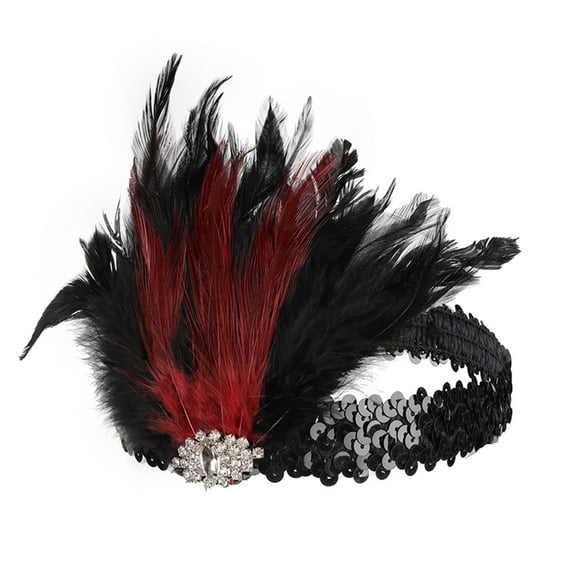 Uooqdmx Fascinators Hats for Women, Tea Party Hats for Women, Feather Headpiece, Fancy Hats for Women Tea Party, Red One Size