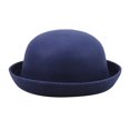thumbnail image 1 of Uooqdmx Fedora Hats for Men, Tea Party Hats for Women, Derby Hats for Women, Bucket Hat Classic Wool Round Bowler Hats Cap, Felt Hats for Women, Navy One Size, 1 of 3