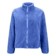 thumbnail image 1 of Uooqdmx Fleece Jacket Women, Sherpa Jacket Women, Zip Up Jackets for Women, Fuzzy Winter Warm Zip Up Soft Outerwear, Teddy Jacket Women, Blue XXL, 1 of 8