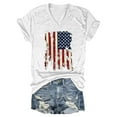 thumbnail image 1 of Uooqdmx Fourth of July Shirts for Women, V Neck Tops for Women, Womens T Shirts Loose Fit, Independence Day Tops for Women, American Flag Shirt, White XXL, 1 of 2