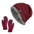 thumbnail image 1 of Uooqdmx Gloves and Hat Sets Gloves for Cold Weather Winter Hats Women Men Solid Color Wool Hat Knitted Hat Glove Two Piece Set Red, 1 of 6