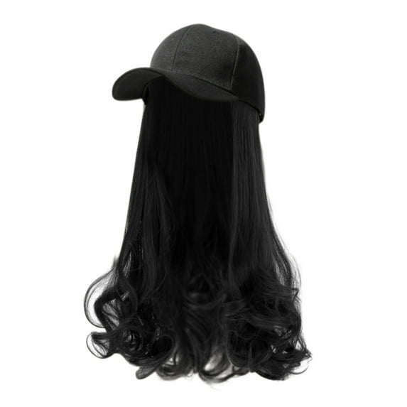 Uooqdmx Hat Wig, Hat with Hair, Baseball Cap, Adjustable Baseball Cap with Hair, Hat with Hair Attached for Women, A One Size