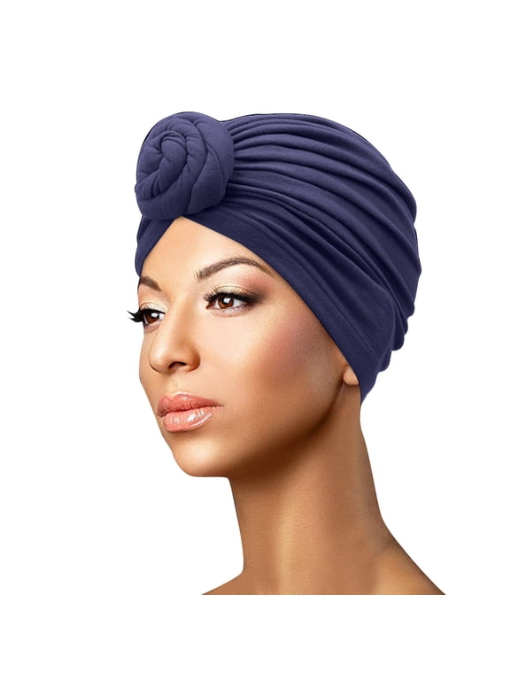 Head Wraps for Women, Turbans for Women, Pre Tied Head Scarf for Women, Chemo Headwear for Women, Navy One Size