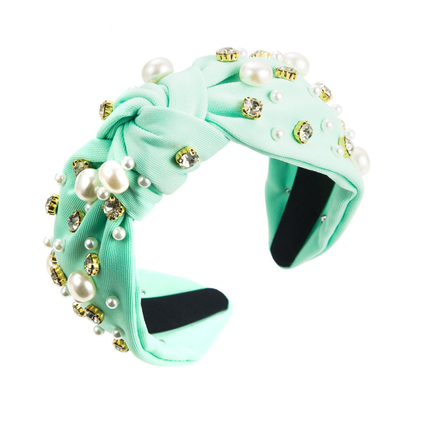 Lele Sadoughi Mint Pearl Headband IVORY WOVEN PEARL HEADBAND | Bella Bridesmaids main image 2