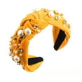 thumbnail image 1 of Uooqdmx Headbands for Women, Pearl Headband, Jeweled Headbands for Women, Women Hair Accessories Ladies Girls Headwear, Knotted Headband for Women, Yellow One Size, 1 of 3