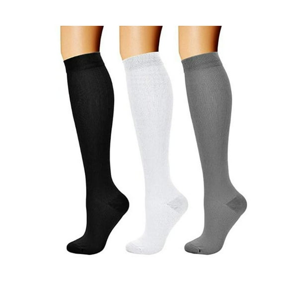Uooqdmx Knee High Socks for Women, Cotton Socks for Women, Lounge Socks, Winter Classic Cotton Socks Spring Thin Stripe Socks, Boot Socks for Women (3PC), Multi-color 2 One Size