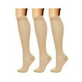 thumbnail image 1 of Uooqdmx Knee High Socks for Women, Cotton Socks for Women, Lounge Socks, Winter Classic Cotton Socks Spring Thin Stripe Socks, Boot Socks for Women (3PC), Nude One Size, 1 of 1
