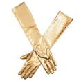 thumbnail image 1 of Uooqdmx Leather Gloves Arm Warmers Women Girl Leather Hip-hop Super Long Gloves Halloween Costumes Gold One Size, 1 of 2