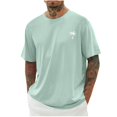 thumbnail image 1 of Uooqdmx Mens Shirts Oversized Tshirts for Men Summer T Shirt Top Loose Fitting T Shirt Casual Fashion T Shirt Vintage Streetwear Sweatshirt Workout Shirts for Men Green L, 1 of 5