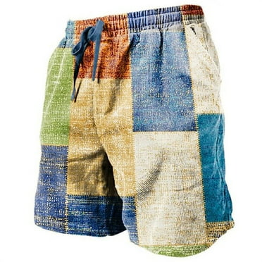 Clearance!Uooqdmx Mens Shorts Mens Shorts Casual Summer Shorts Drawstring Elastic Waist Soft Short Casual Daily Holiday Fashion Streetwear Mens Slacks Blue L