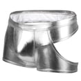 thumbnail image 1 of Uooqdmx Mens Underwear Thongs Thong Faux Leather Briefs Underwear Shorts Briefs String Underwear for Men Silver L, 1 of 3