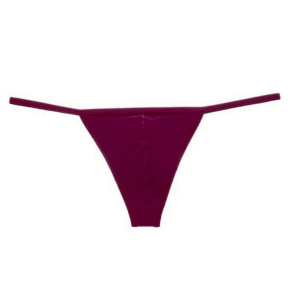 Uooqdmx Mens Underwear Thongs Underpants Waist Thong Back Underwear G-string Low Briefs Underwear for Men Wine L