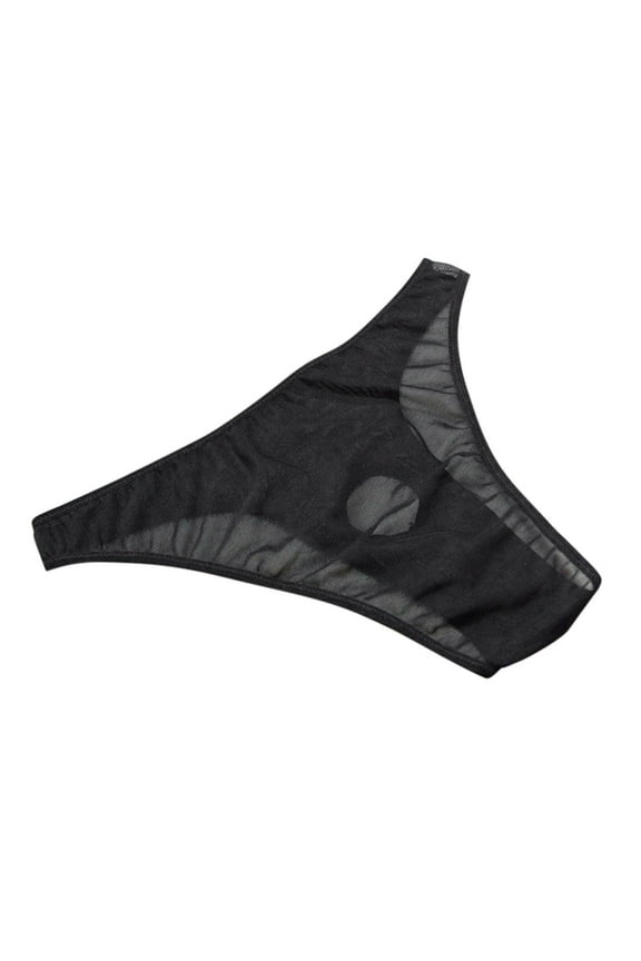 Mens Underwear Thongs Underwear Passion Underpant Hole T-back Men Underwear for Men Black One Size