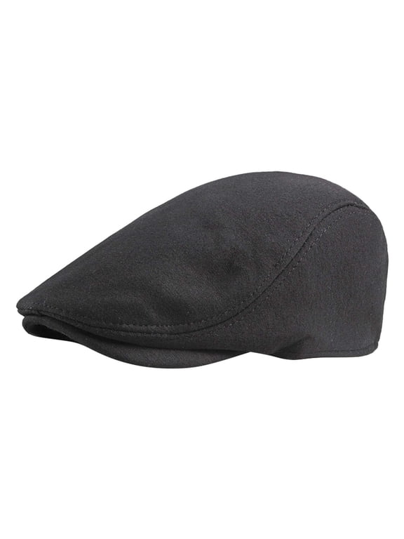 Newsboy Cap for Men, Flat Cap for Men, Scally Cap for Men, Cotton Newsboy Cap Soft Fit Cabbie Hat, Cabbie Hat, Black 2 One Size