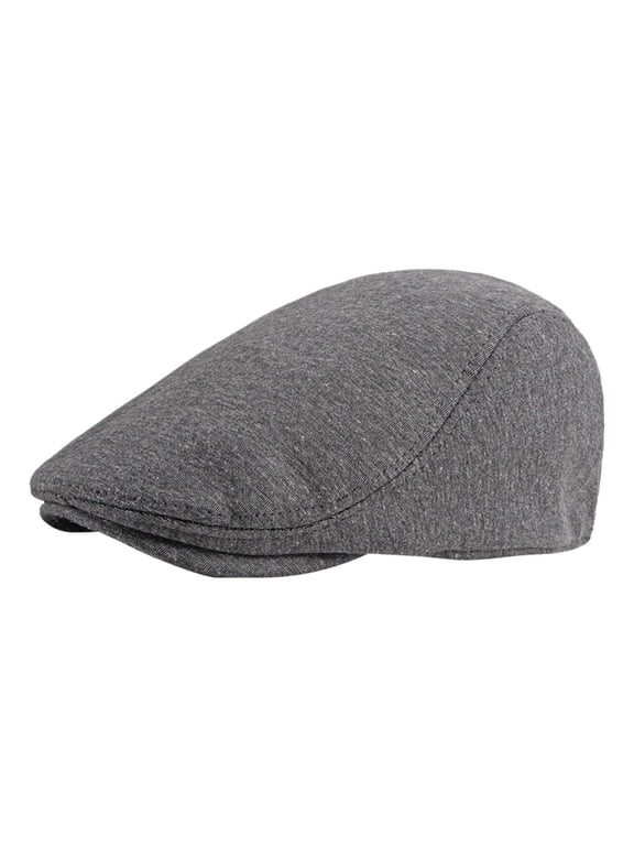 Newsboy Cap for Men, Flat Cap for Men, Scally Cap for Men, Cotton Newsboy Cap Soft Fit Cabbie Hat, Cabbie Hat, Gray 1 One Size